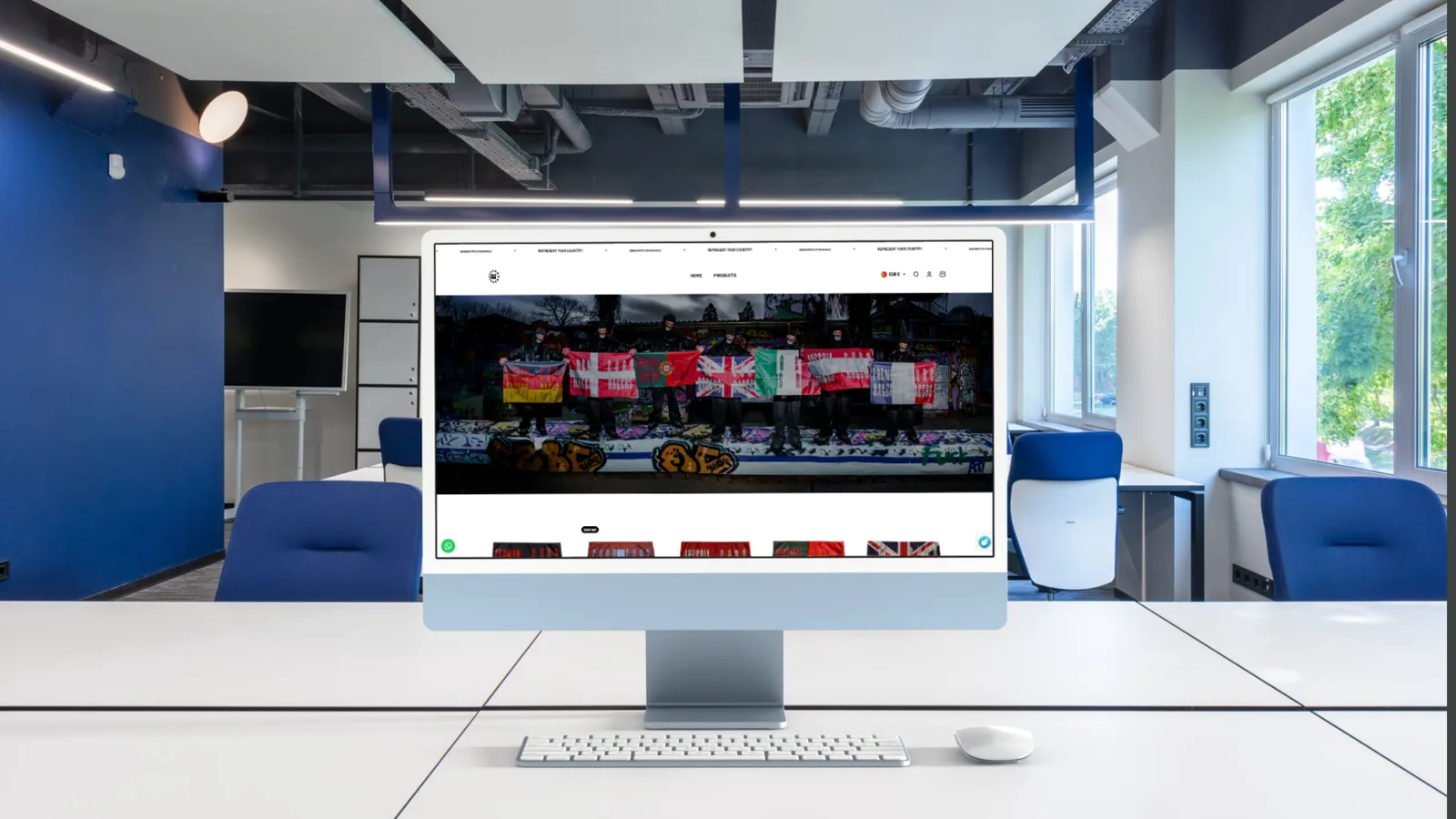 EuroRagers Shop auf einem Bildschirm im Büro